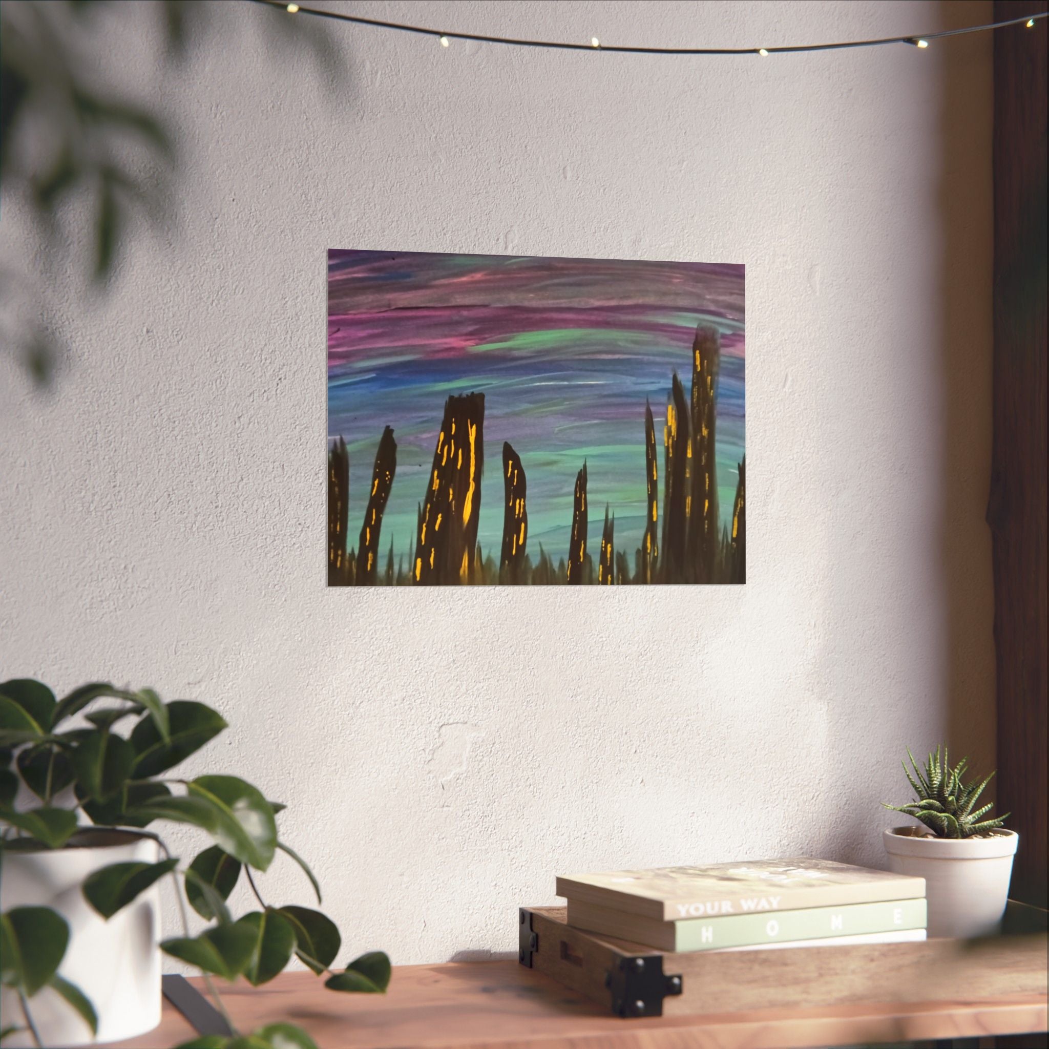 City Skyline Nightscape Matte Horizontal Poster