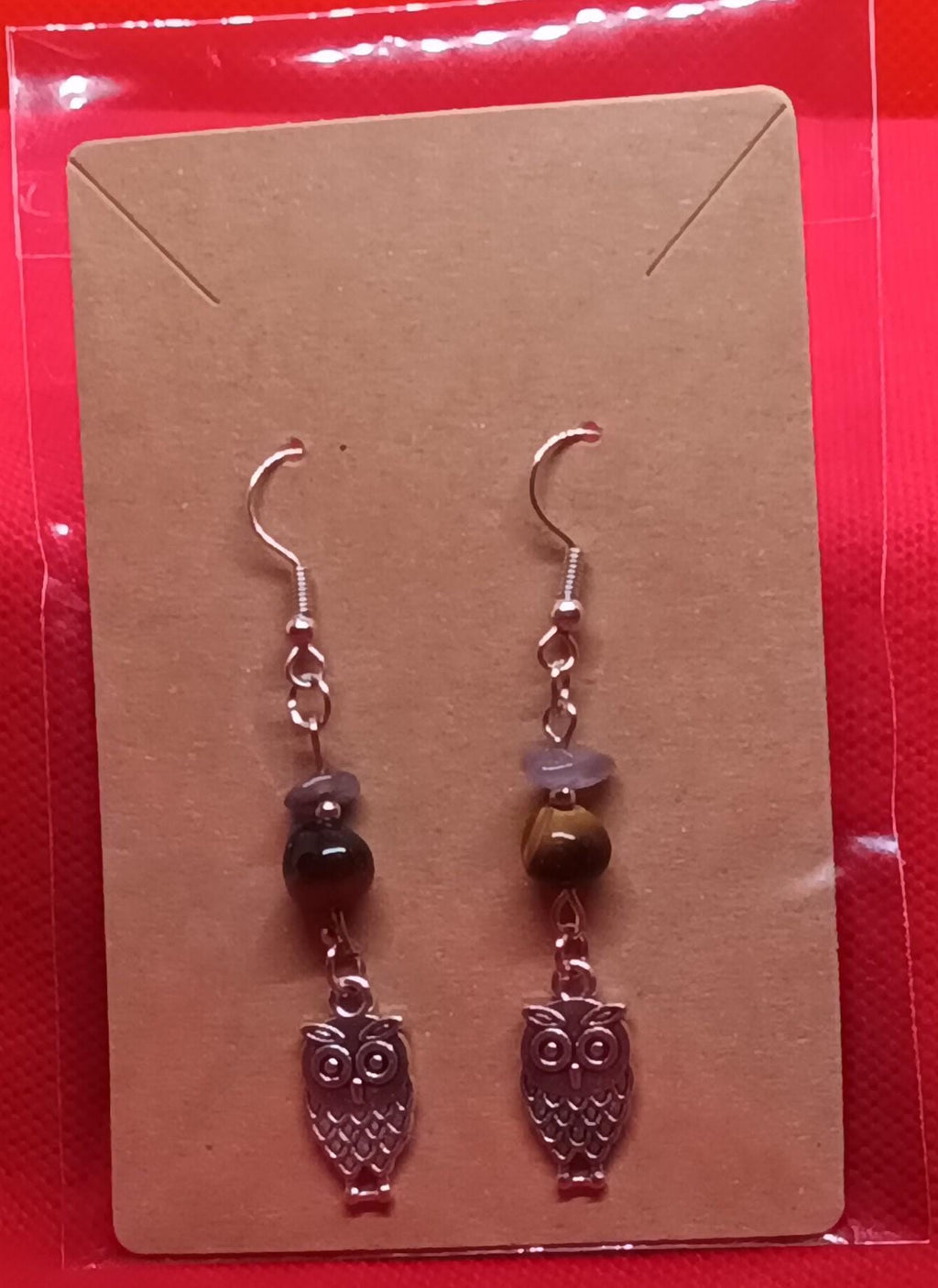 Owl dangling earrings