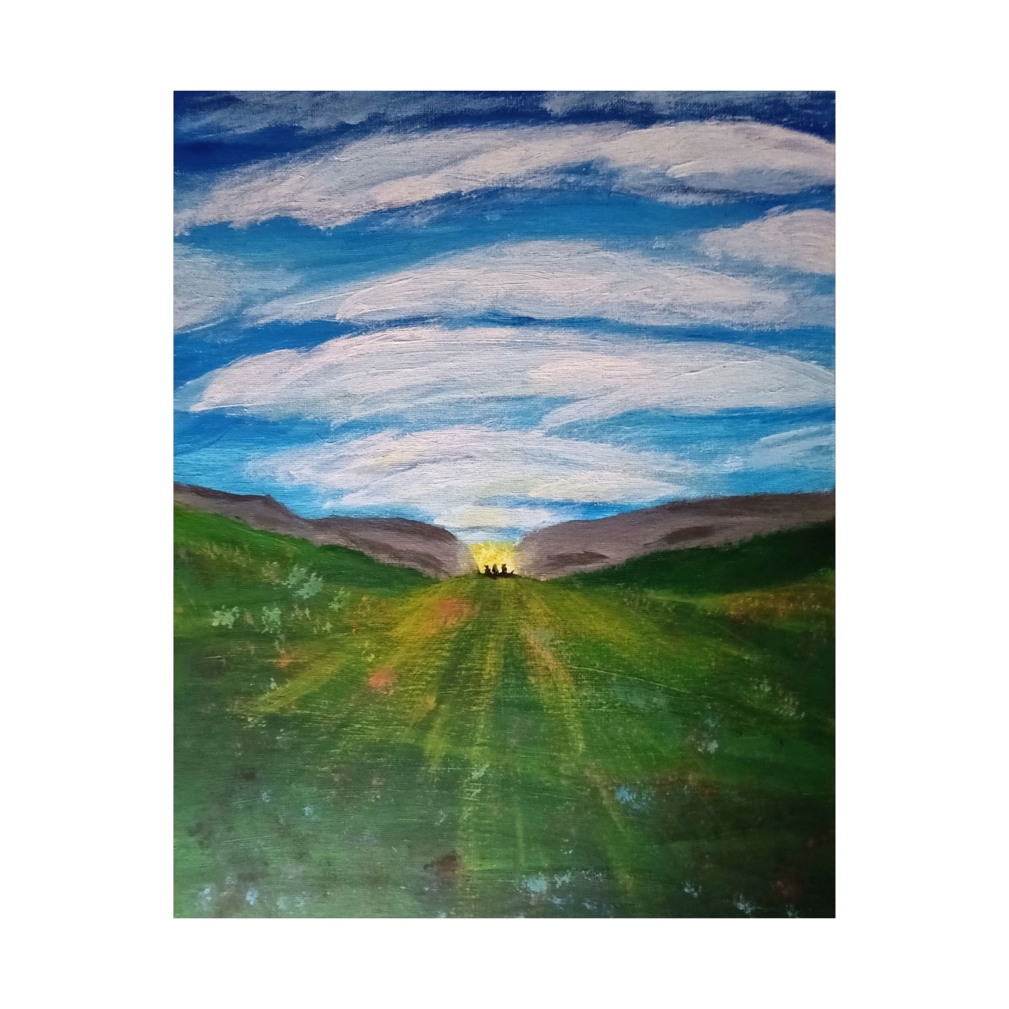 Mystical Field: Shadows from the Sky| Sky Silhouette Wall Art
