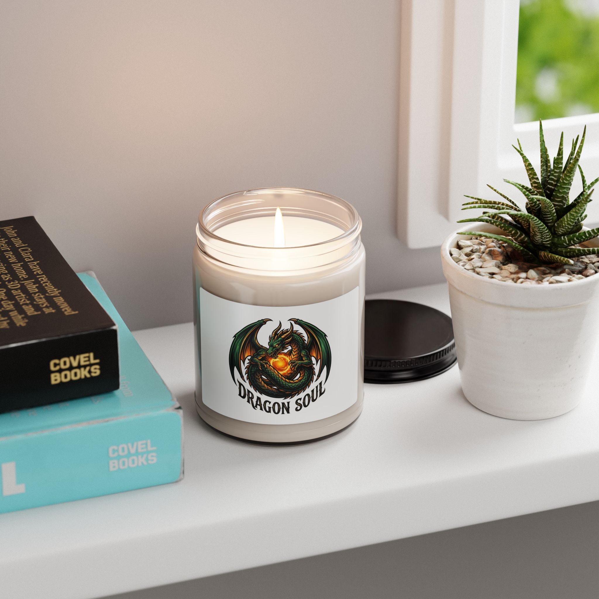 Dragon Soul Candle, soy jar candle | fantasy art, dark academia