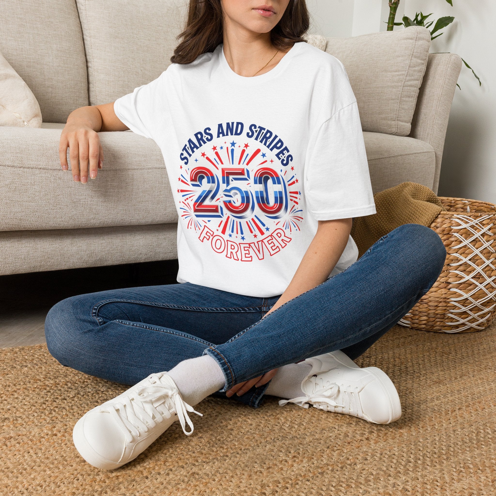 Stars and Stripes 250 Patriotic T-Shirt — 4th of July Graphic Tee