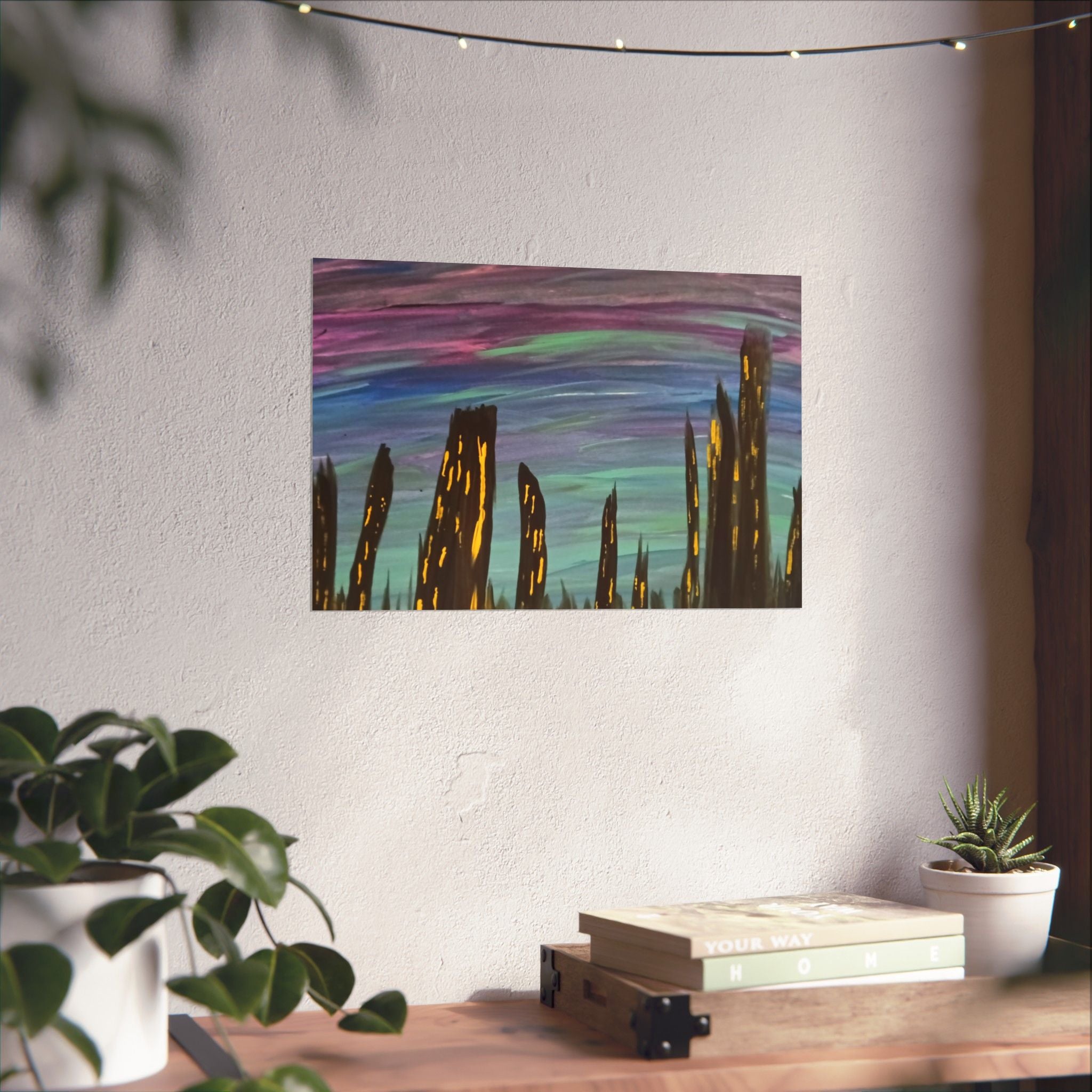City Skyline Nightscape Matte Horizontal Poster